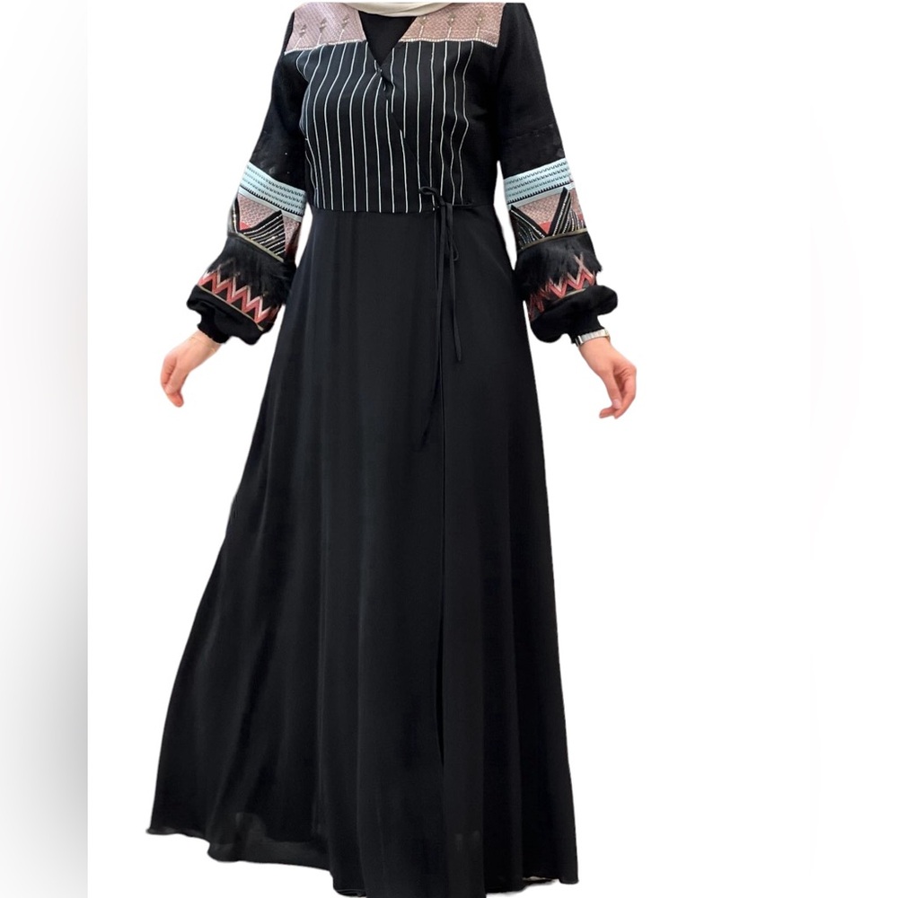Black Abaya Overlapping size XL